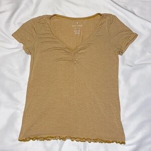 American Eagle, soft and sexy tee. Yellow with white stripes. Size small.